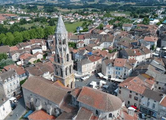 Vue aérienne de Saint Léonard de Noblat